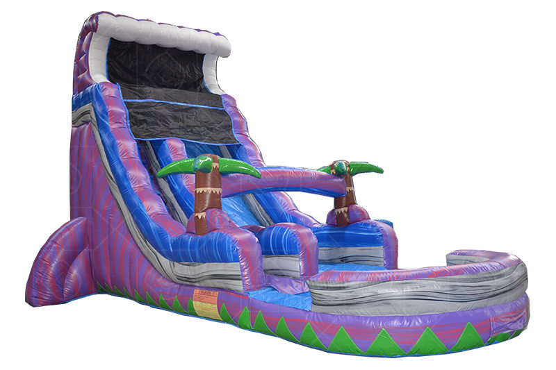 SWS004 20ft Purple Marble Water Slide With Pool