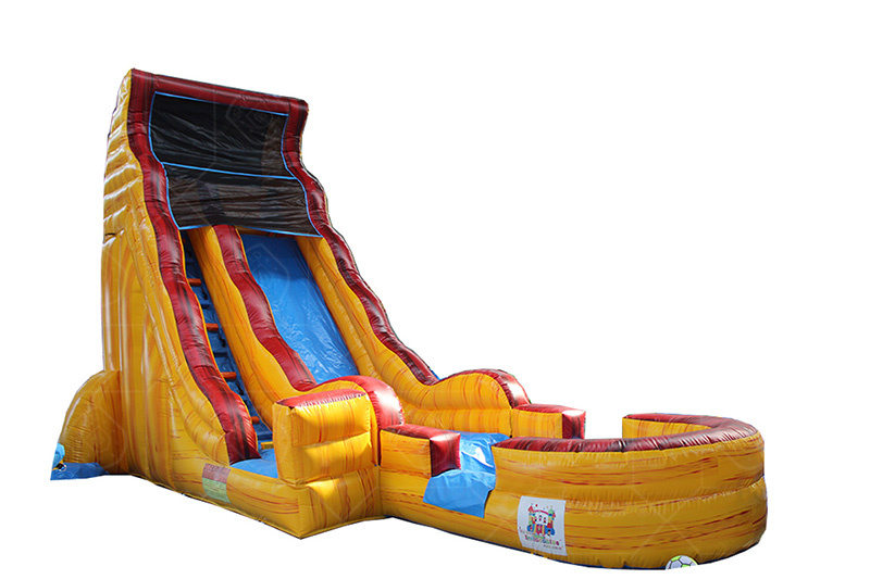 SWS002 Yellow Marble Water Slide With Pool