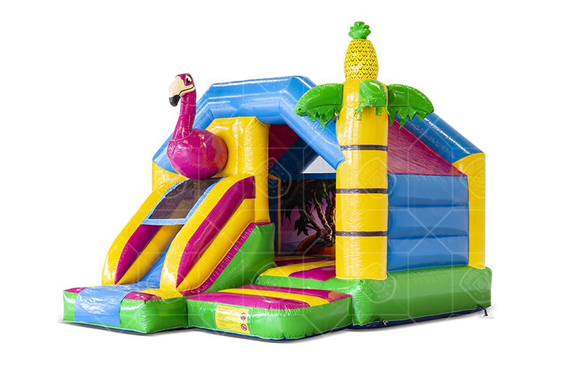 SC129 Slide Combo Flamingo Bouncy Castle